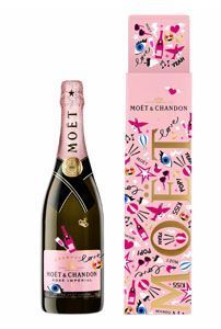 Los emoticonos visten la nueva botella de Moët Rosé Imperial.