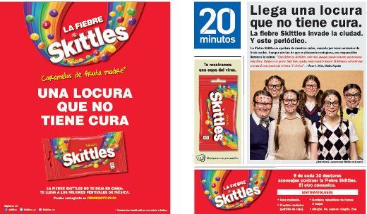 Skittles contagia su fiebre con un gran ‘sampling’ con “20 minutos”.