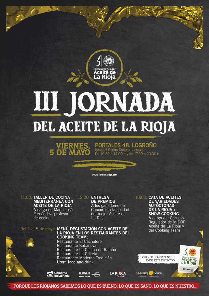 La tercera gran fiesta del Aceite de La Rioja se celebra del 1 al 5 de mayo.