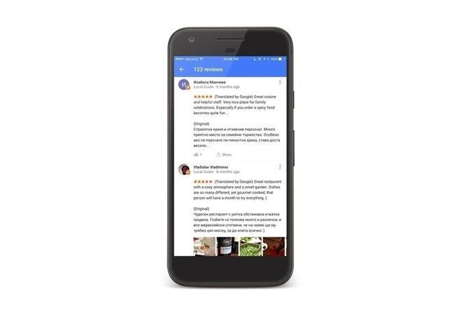 Google ahora traduce automáticamente las valoraciones locales de restaurantes para ayudar a los viajeros.