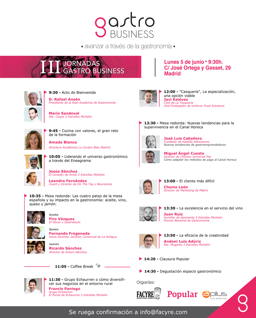 III Jornada Gastro Business, el 5 de junio en Madrid