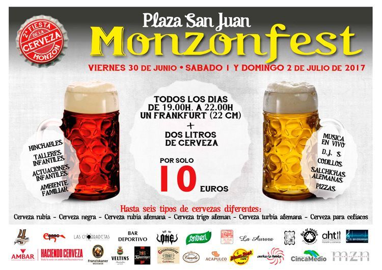Monzón celebra este fin de semana su II Fiesta de la Cerveza