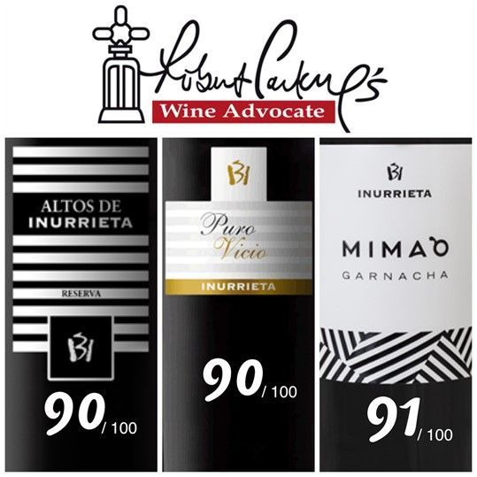3 vinos de Inurrieta +90 puntos en The Wine Advocate