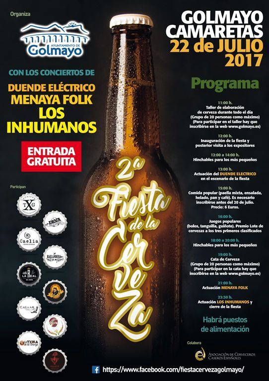 La urbanización Las Camaretas de Golmayo celebra el próximo sábado 22 de julio, la II edición de la Feria de la Cerveza Artesana.