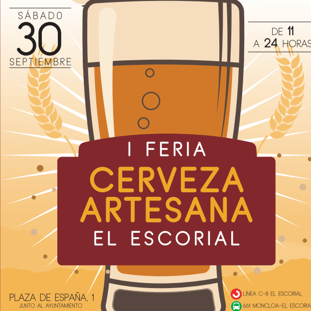 El Escorial alberga el sábado 30 de septiembre la primera Feria de la Cerveza Artesana, con la participación de 13 productores