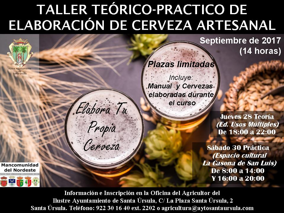 #Tenerife.- Santa Úrsula acoge un taller de elaboración artesanal de cerveza