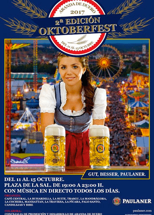 Aranda de Duero acogerá por segunda vez una fiesta oficial Oktoberfest, emulando la ‘Fiesta de Octubre’ que tradicionalmente tiene lugar en Munich (Alemania).