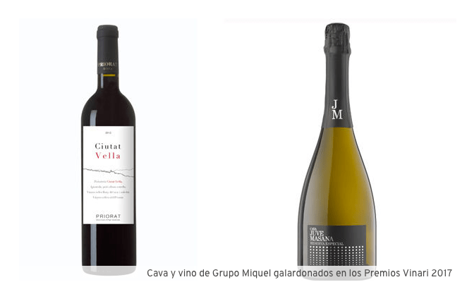 Dos premios Vinari para la bodega de Grupo Miquel