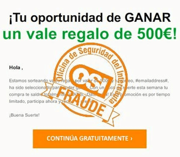 Un nuevo timo afecta a El Corte Inglés, Carrefour y Amazon