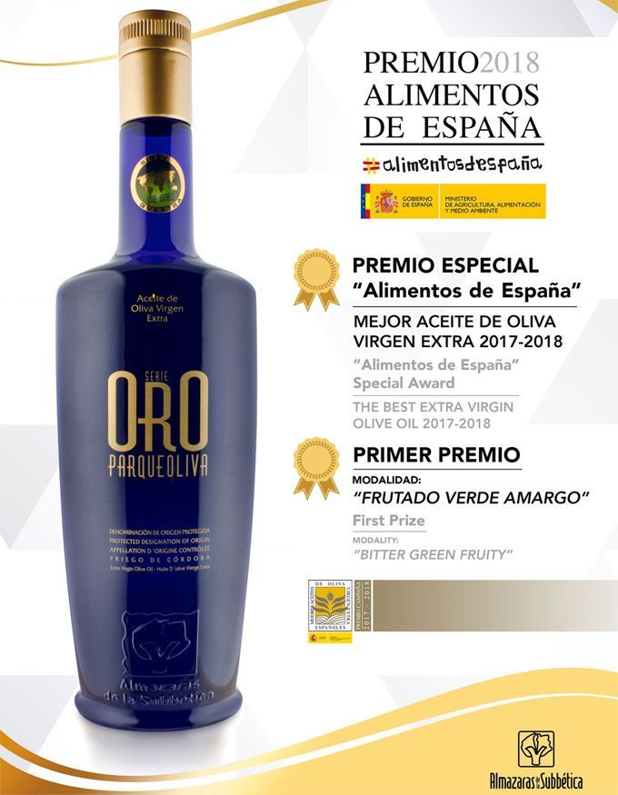 Galardonados con el Premio Alimentos de España Mejores Aceites de Oliva Virgen Extra, Campaña 2017-2018