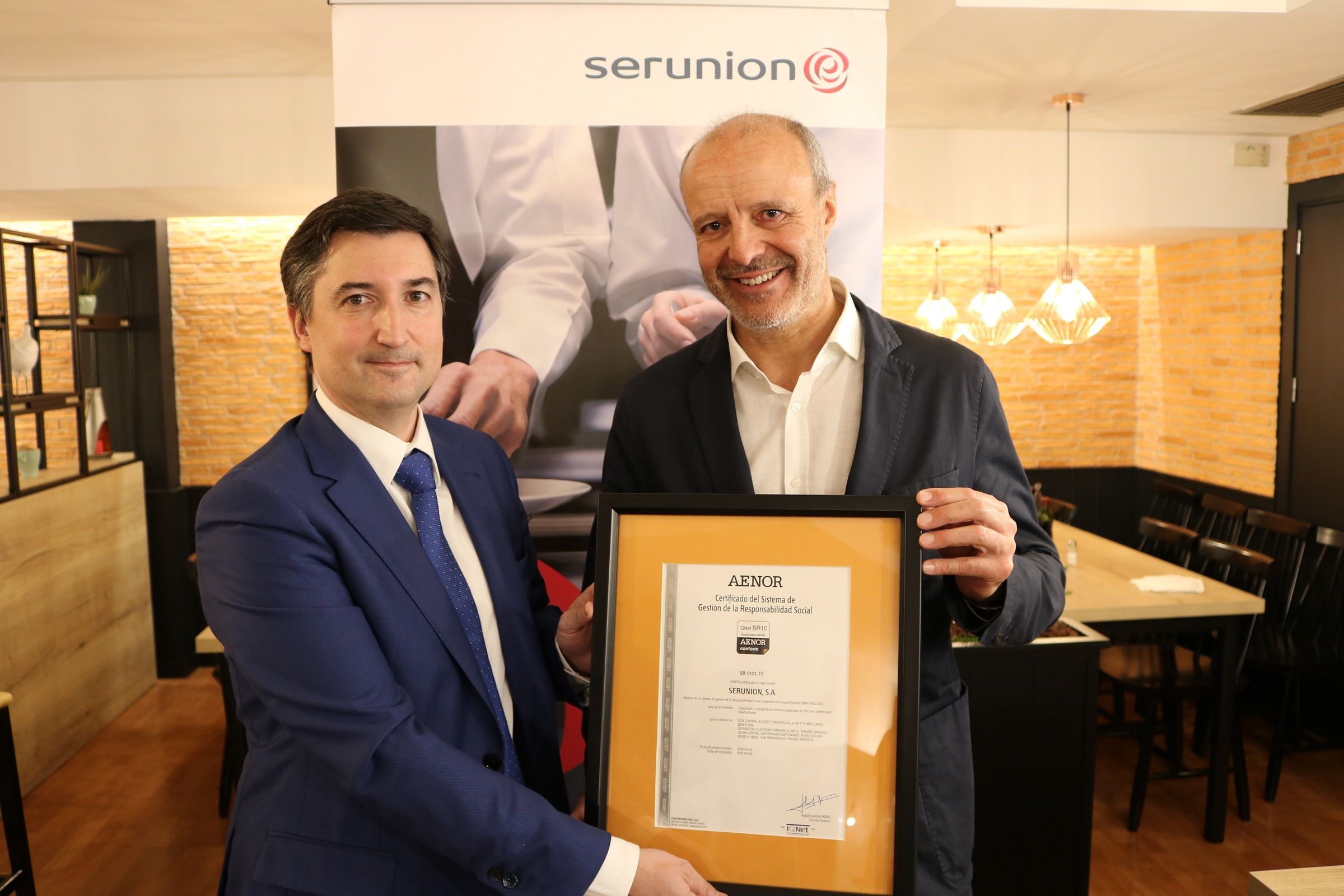 Serunion, reconocida con la certificación IQNet SR10 de AENOR