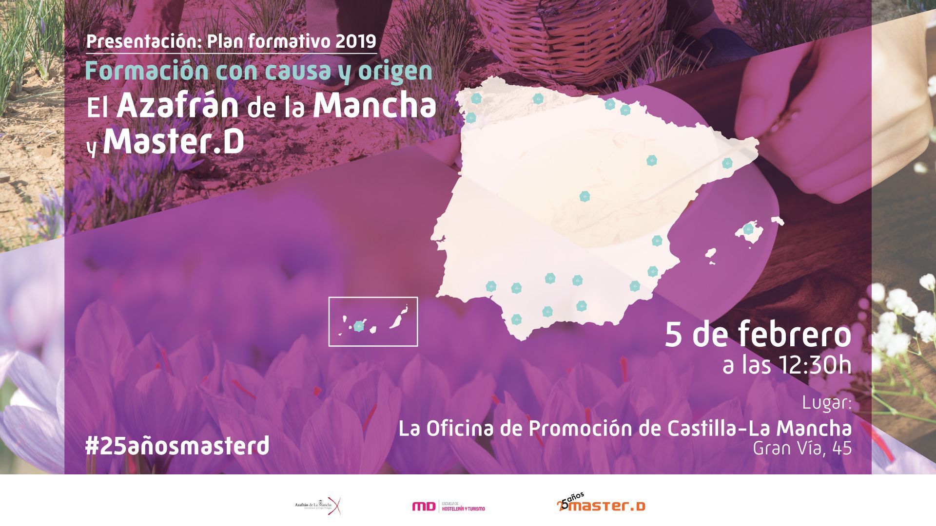 La Escuela de Hostelería y Turismo MasterD y la Fundación Consejo Regulador de la Denominación de Origen Protegida Azafrán de La Mancha presentarán el plan formativo para 2019