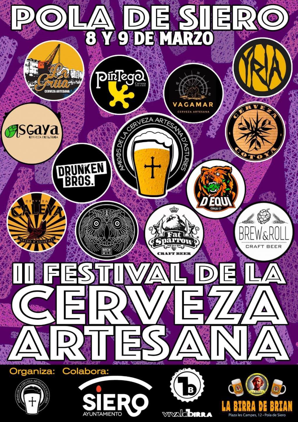 El II Festival de la Cerveza Artesana de La Pola tendrá lugar los días 8 y 9 de marzo de 2019