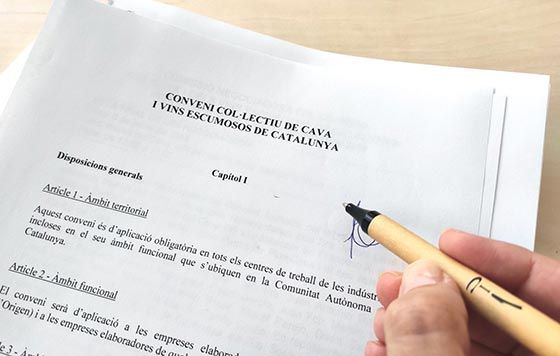 Nuevo convenio de cava y vinos espumosos de Cataluña