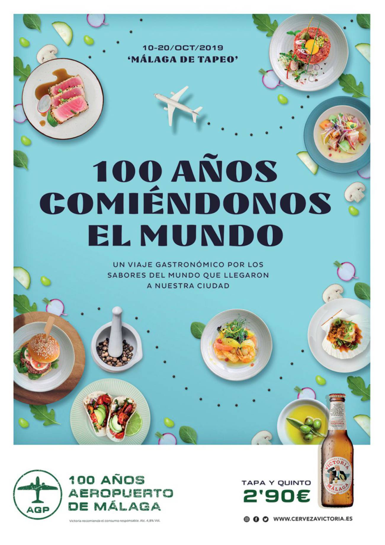 Cervezas Victoria presenta su nueva edición de «Málaga de Tapeo» con un homenaje al centenario del Aeropuerto de Málaga