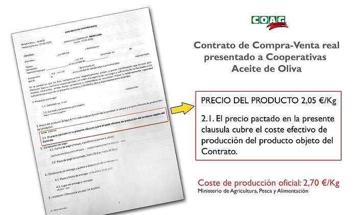 COAG denuncia coacciones a cooperativas para que vendan su aceite por debajo de coste