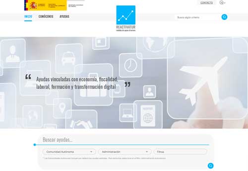 Reactivatur, la web de acceso a las ayudas disponibles para el sector turístico