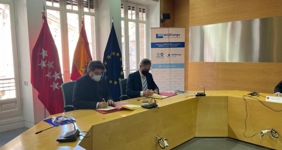 La Comunidad de Madrid firma un convenio para convertir a la región en un nodo logístico global en el transporte aéreo de mercancías ￼