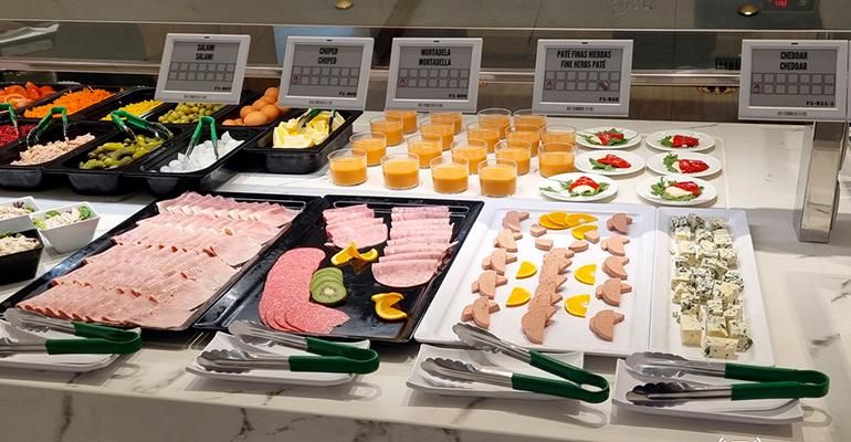 Etiquetas electrónicas para buffet de hotel
