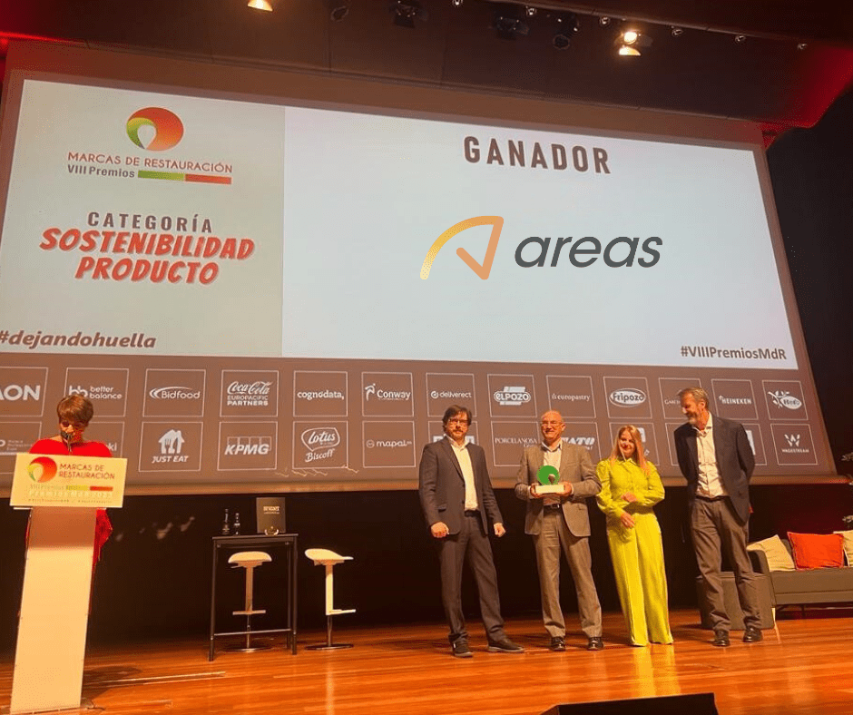 Areas galardonada en los premios Marcas de Restauración en la categoría ‘sostenibilidad-producto’