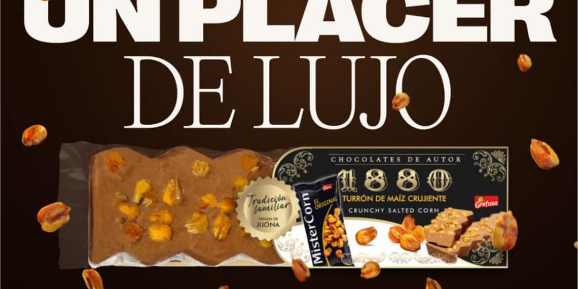 1880 y MisterCorn vuelven a unirse para crear un turrón de chocolate con maíz crujiente