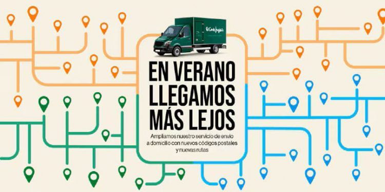 El Corte Inglés refuerza su servicio de entrega a domicilio con 745 rutas especiales para destinos vacacionales