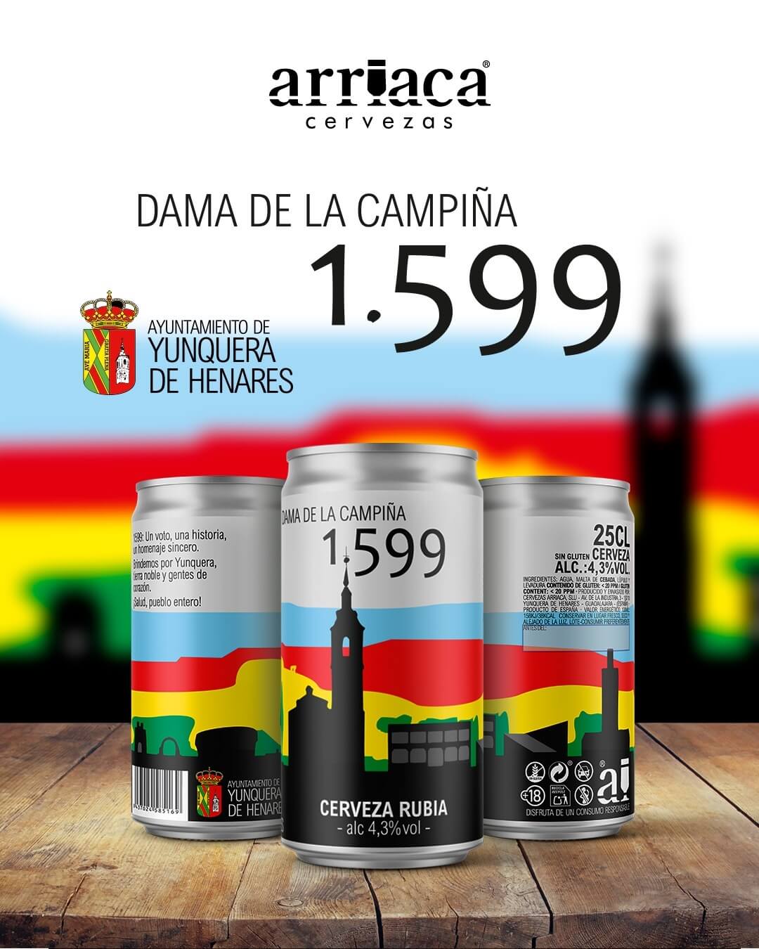 1599, DAMA DE LA CAMPIÑA: LA CERVEZA OFICIAL DE YUNQUERA DE HENARES, ELEBORADA POR ARRIACA